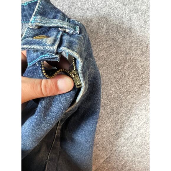 Vintage Y2K Emilio Pucci Baggy Wide Leg Denim Skirt Womens 24x32 Skater Hip Hop - Picture 9 of 14